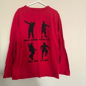 Boys Christmas Long Sleeve Tee Shirt Dancing Santa Children’s Place Size M 7/8